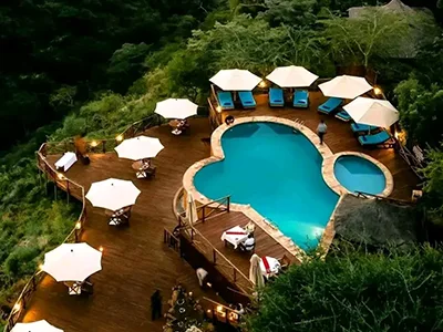 Escarpment Luxury Lodge Manyara with elevated decks, ideal for private game viewing