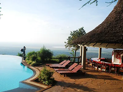 Serena Manyara Safari Lodge overlooking Lake Manyara, ideal for honeymoon luxury safari Tanzania