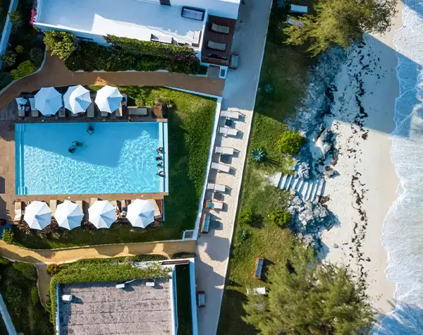 Ocean Paradise Resort infinity pool at sunset
